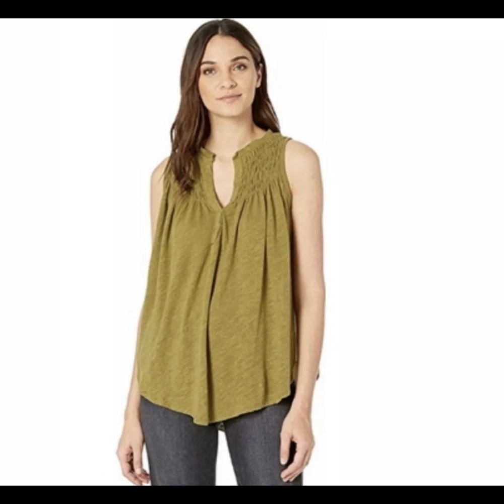 Free People We The Free Smocked Tank Top in Green